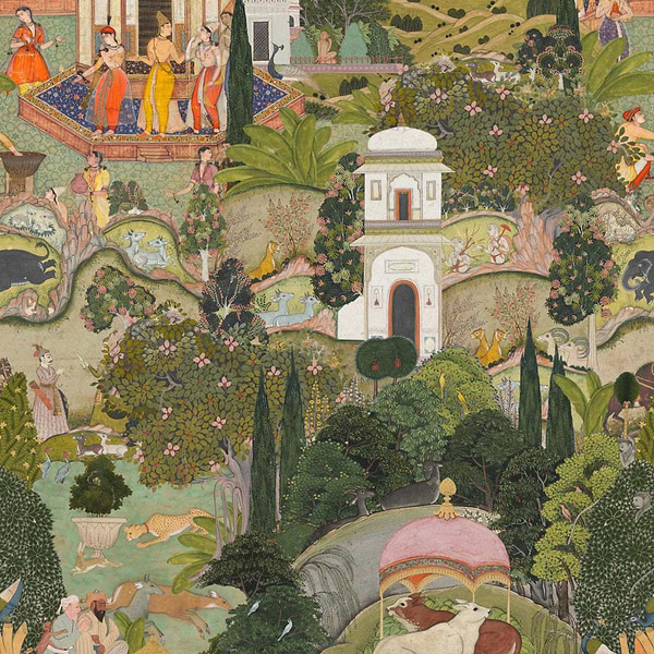 Gardens of Jaipur-Behang-Tapete-Mind the Gap-Multicolor-300 cm (standaard)-WP20645-Selected Wallpapers