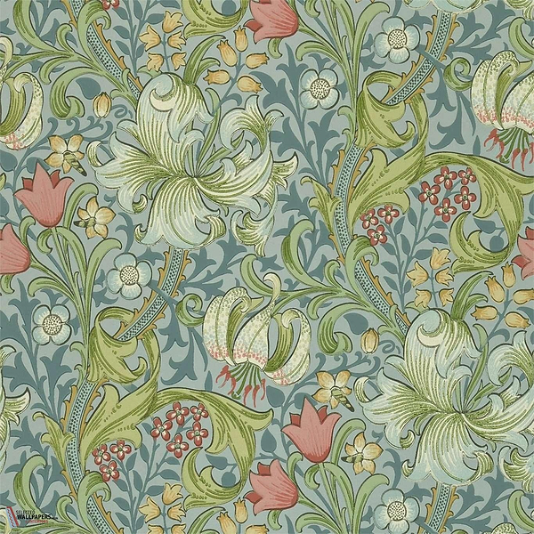 Golden Lily-behang-Tapete-Morris & Co-Mineral-Rol-210430-Selected Wallpapers