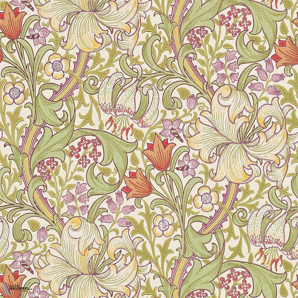 Golden Lily-behang-Tapete-Morris & Co-Olive Russet-Rol-210399-Selected Wallpapers