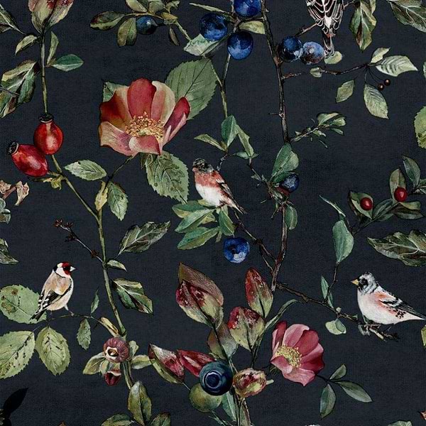 Goldfinch Song-Behang-Tapete-Coordonne-Night-Rol-9500033-Selected Wallpapers