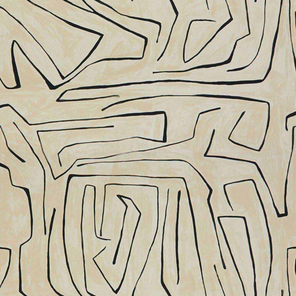 Graffito stof-Fabric-Tapete-Kelly Wearstler-Linen/Onyx-Meter (M1)-GWF-3530.18-Selected Wallpapers