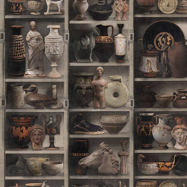 Greek Pottery behang-behang-Tapete-Mind the Gap-Multicolor-300 cm (standaard)-WP20417-Selected Wallpapers