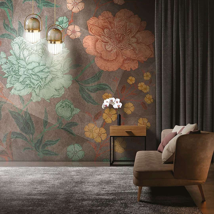 Herbarium-behang-Tapete-Inkiostro Bianco-Selected Wallpapers