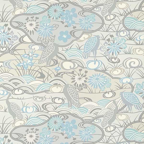 Heron Stream-Behang-Tapete-Thibaut-Soft Blue-Rol-T13330-Selected Wallpapers