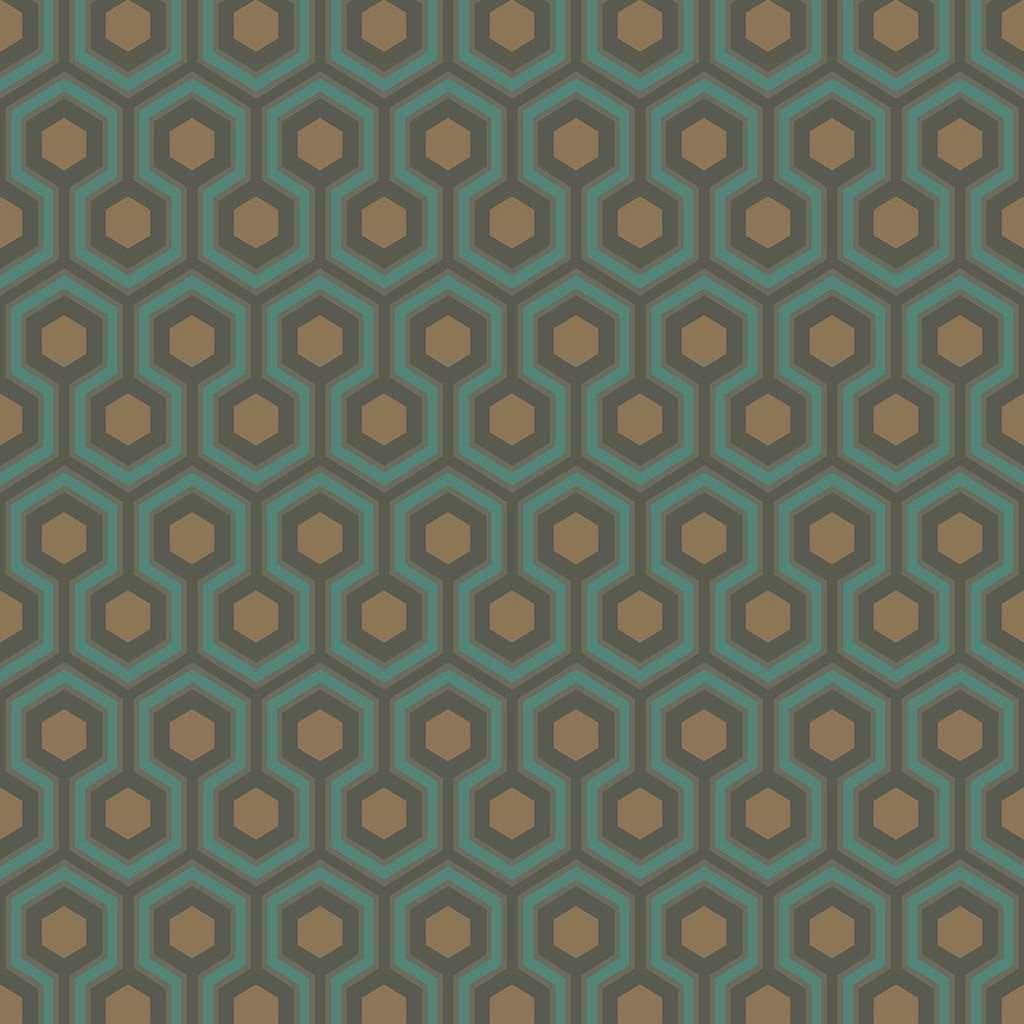 Hicks' Hexagon-behang-Tapete-Cole & Son-Teal-Rol-95/3018-Selected Wallpapers