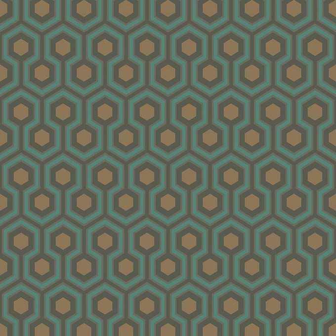 Hicks' Hexagon-behang-Tapete-Cole & Son-Teal-Rol-95/3018-Selected Wallpapers