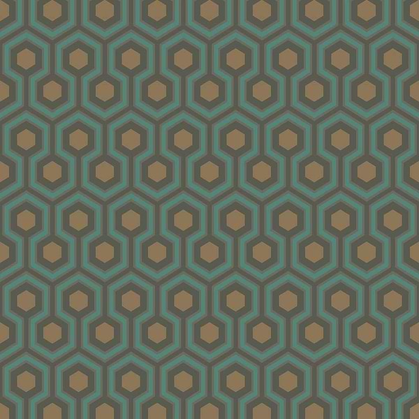 Hicks' Hexagon-behang-Tapete-Cole & Son-Teal-Rol-95/3018-Selected Wallpapers