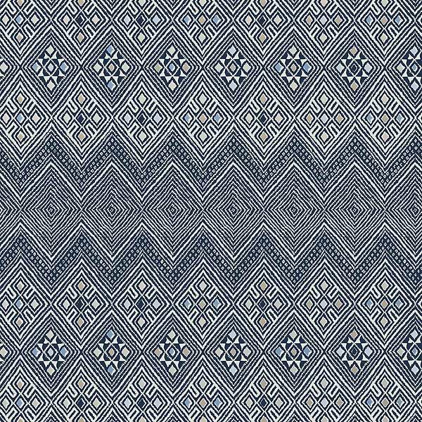 High Plains-Behang-Tapete-Thibaut-Navy and White-Rol-T13231-Selected Wallpapers