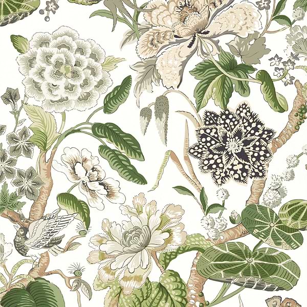 Hill Garden-Behang-Tapete-Thibaut-White and Green-Rol-T13656-Selected Wallpapers
