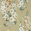 Hollyhocks-behang-Tapete-Sanderson-Gold Metallic/Tan-Rol-217034-Selected Wallpapers
