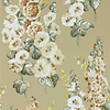 Hollyhocks-behang-Tapete-Sanderson-Gold Metallic/Tan-Rol-217034-Selected Wallpapers