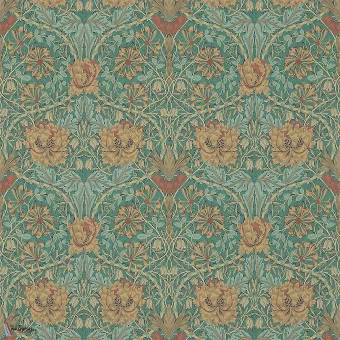 Honeysuckle and Tulip-behang-Tapete-Morris & Co-Emerald/Russet-Rol-214704-Selected Wallpapers