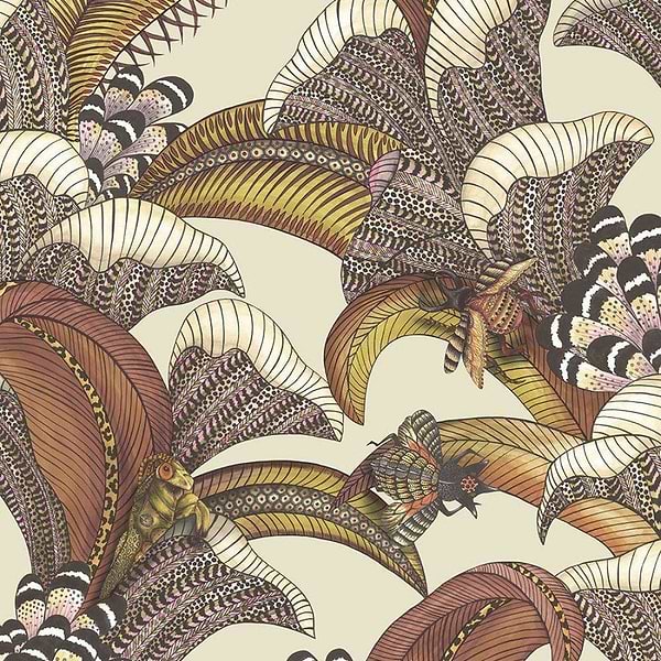 Hoopoe Leaves-Behang-Cole & Son-Stone-Rol-119/1004-Selected Wallpapers