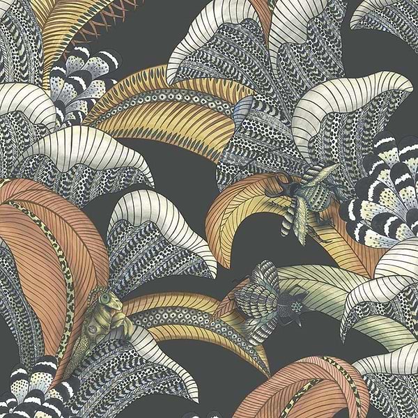 Hoopoe Leaves-Behang-Cole & Son-Charcoal-Rol-119/1005-Selected Wallpapers
