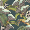 Hoopoe Leaves-Behang-Cole & Son-Dark Viridian-Rol-119/1007-Selected Wallpapers