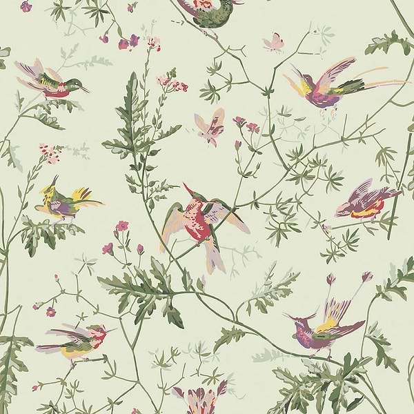 Hummingbirds-Behang-Tapete-Cole & Son-Multi Old Olive-Rol-100/14070-Selected Wallpapers