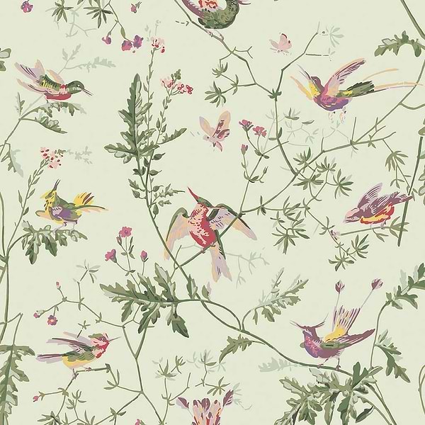 Hummingbirds-Behang-Tapete-Cole & Son-Multi Old Olive-Rol-100/14070-Selected Wallpapers