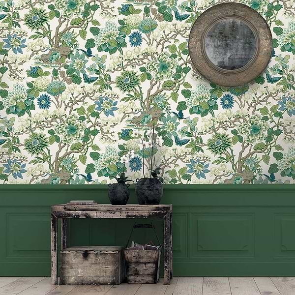Hydrangea Bird-behang-Tapete-GP&J Baker-Selected Wallpapers
