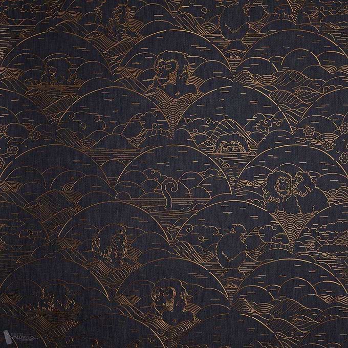 Indigo Macaque-behang-Tapete-Moooi-Copper-Meter (M1)-MO3000-Selected Wallpapers