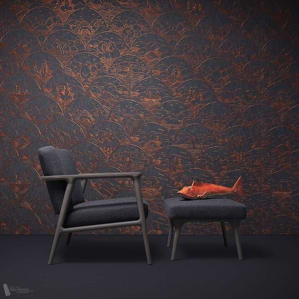 Indigo Macaque-behang-Tapete-Moooi-Selected Wallpapers