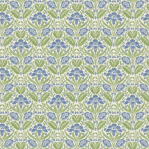 Iris Meadow-Behang-Tapete-GP&J Baker-Blue/Green-Rol-BW45101.2-Selected Wallpapers