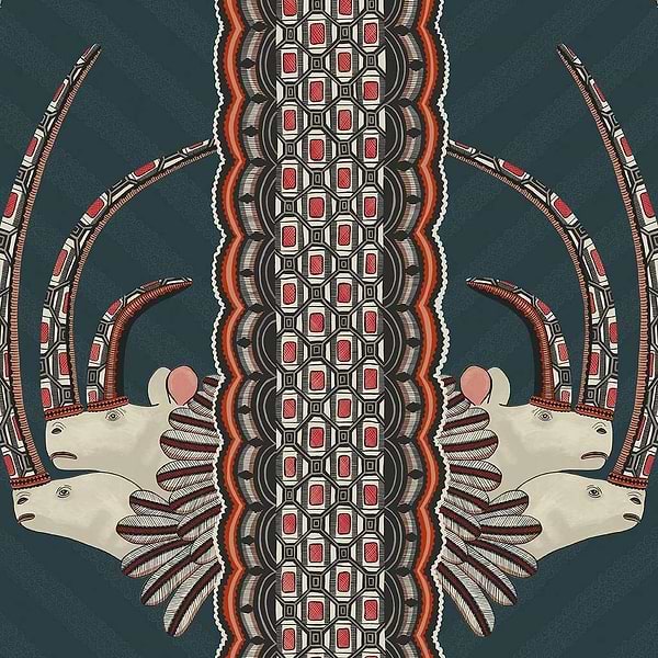 Jabu-Behang-Tapete-Cole & Son-Tangerine on Ink-Rol-109/3015-Selected Wallpapers