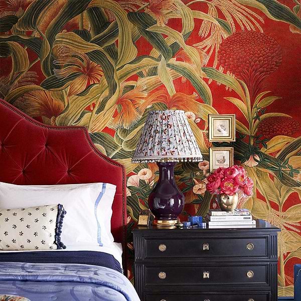 Japanese Cornflowers Red-Behang-Iksel-Selected Wallpapers