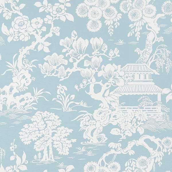 Japanese Garden-Behang-Tapete-Thibaut-Spa Blue-Rol-T13302-Selected Wallpapers