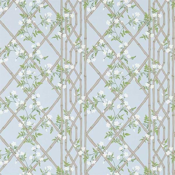 Jasmine Lattice-behang-Tapete-Zoffany-Sky-Rol-311332-Selected Wallpapers