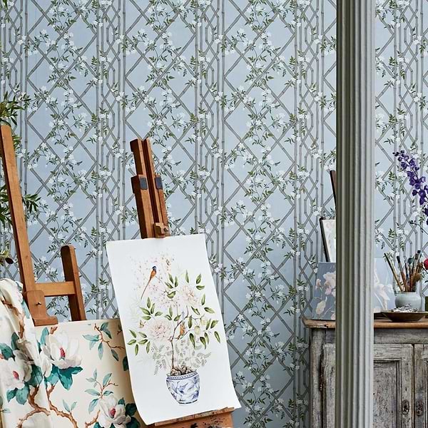 Jasmine Lattice-behang-Tapete-Zoffany-Selected Wallpapers