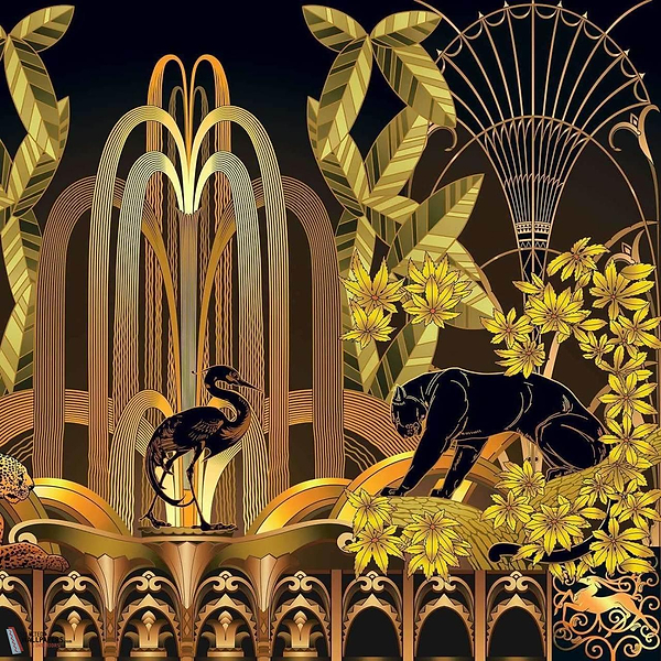 Juan Gatti - Rue Babylone-Behang-Tapete-Coordonne-Gold-Non Woven-8000052N-Selected Wallpapers