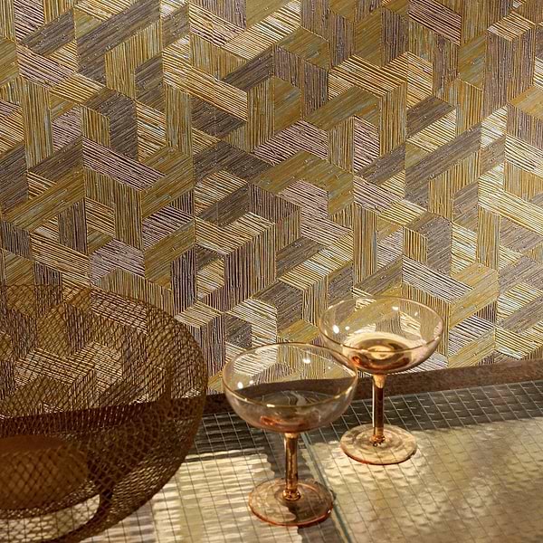Juego de Paja (metal)-behang-Tapete-Elitis-Selected Wallpapers