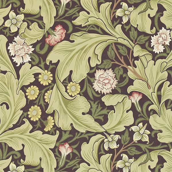Leicester-behang-Tapete-Morris & Co-Chocolade/Olive-Rol-212542-Selected Wallpapers