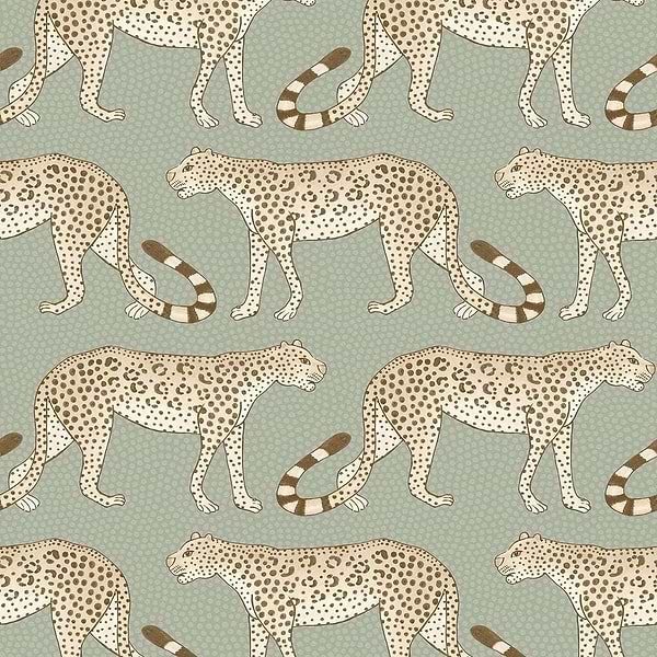 Leopard Walk-Behang-Tapete-Cole & Son-Linen on Soft Olive-Rol-109/2009-Selected Wallpapers
