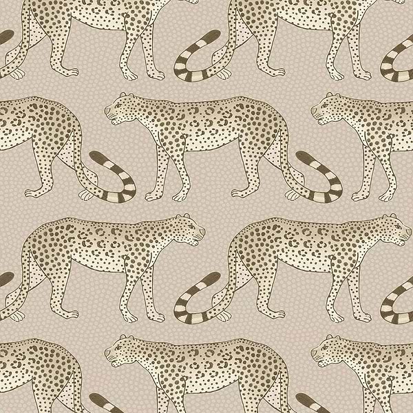 Leopard Walk-Behang-Tapete-Cole & Son-Safari on Taupe-Rol-109/2012-Selected Wallpapers