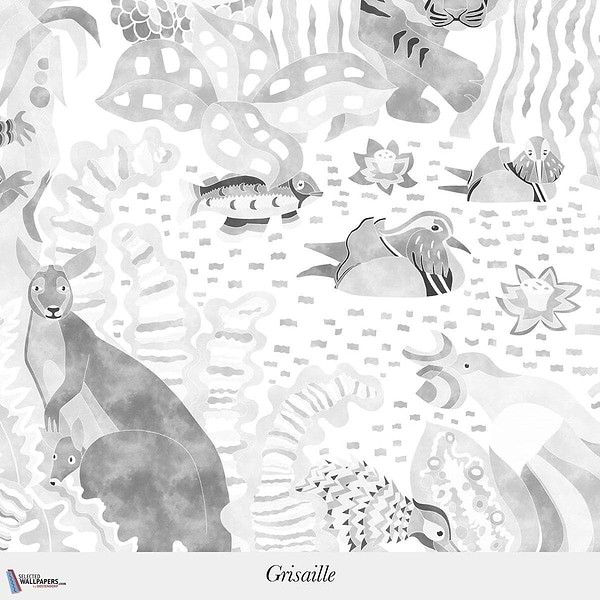 Les 5 Continents-behang-Tapete-Isidore Leroy-Grisaille-Non Woven-6248613-Selected Wallpapers