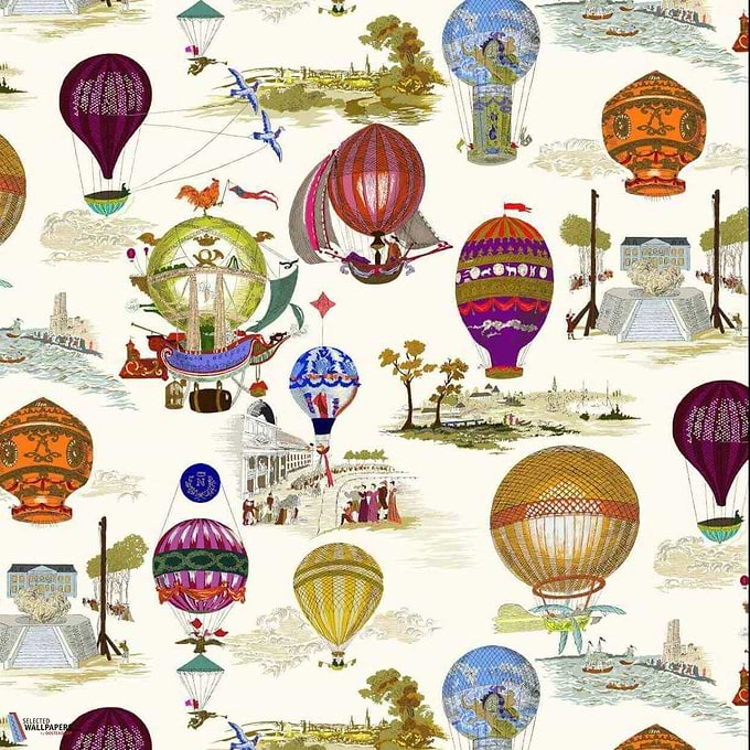 Les Aeronefs-behang-Tapete-Pierre Frey-Multicolore-Meter (M1)-FP431002-Selected Wallpapers