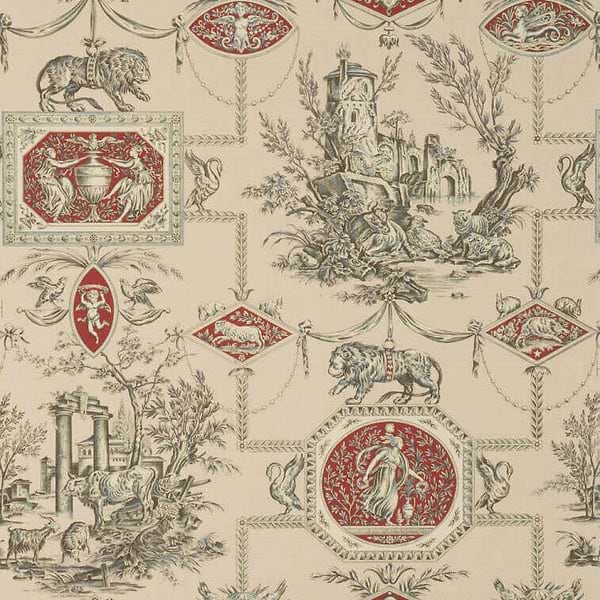 Les Muses et le lion-behang-Tapete-Braquenie-Beige-Rol-BP207002-Selected Wallpapers