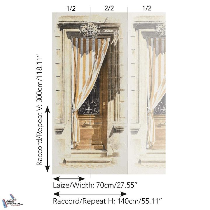 Les Portes de l'Ete Soleil-Behang-Tapete-Pierre Frey-Selected Wallpapers