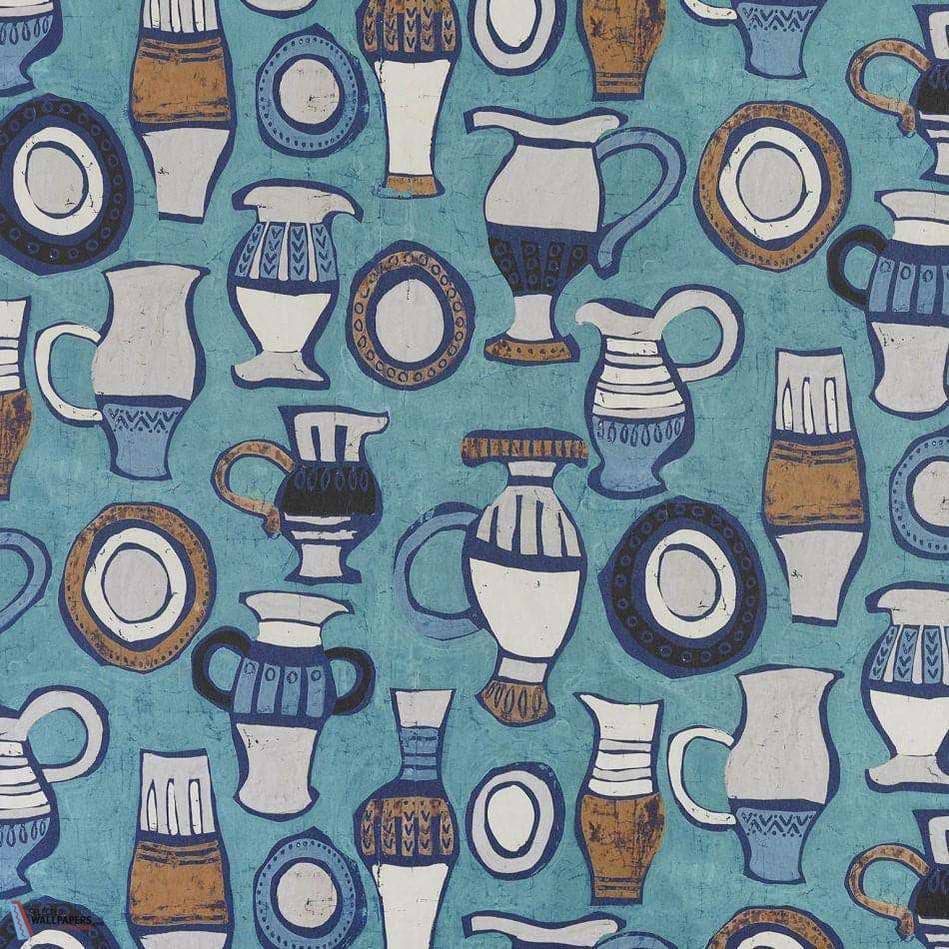 Les Poteries-behang-Tapete-Pierre Frey-Turquoise-Meter (M1)-FP788002-Selected Wallpapers