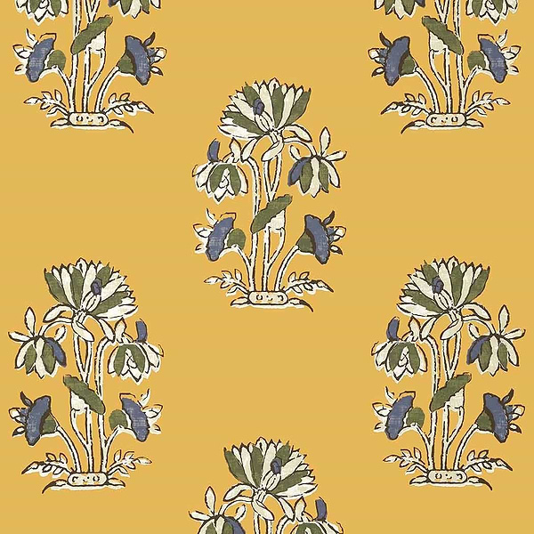 Lily Flower-Behang-Tapete-Thibaut-Harvest Gold-Rol-T13202-Selected Wallpapers