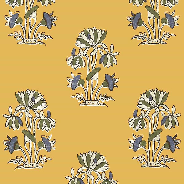 Lily Flower-Behang-Tapete-Thibaut-Harvest Gold-Rol-T13202-Selected Wallpapers