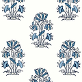 Lily Flower-Behang-Tapete-Thibaut-Blue and White-Rol-T13204-Selected Wallpapers
