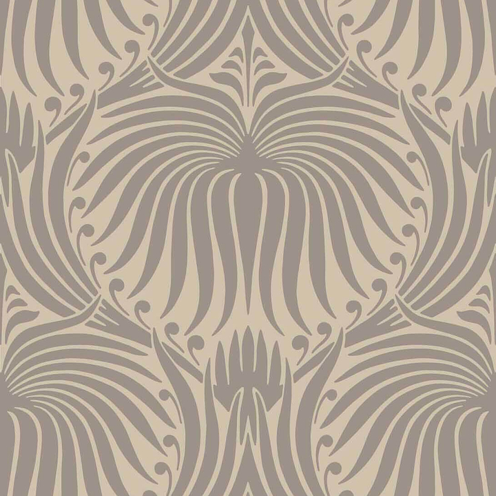 Lotus-Behang-Tapete-Farrow & Ball-Charleston Gray-Rol-BP2011-Selected Wallpapers