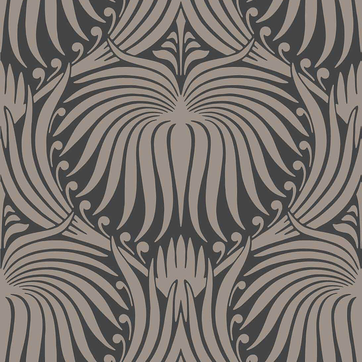 Lotus-Behang-Tapete-Farrow & Ball-Black Gray-Rol-BP2017-Selected Wallpapers