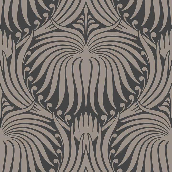 Lotus-Behang-Tapete-Farrow & Ball-Black Gray-Rol-BP2017-Selected Wallpapers