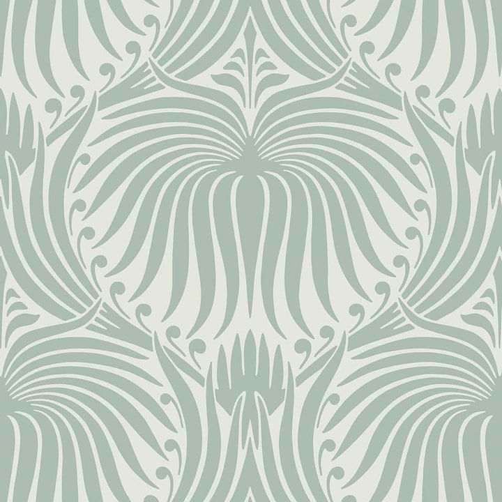 Lotus-Behang-Tapete-Farrow & Ball-Green Blue-Rol-BP2051-Selected Wallpapers