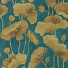 Lotus Leaf-Behang-Tapete-Sanderson-Midnight/Copper-Rol-217127-Selected Wallpapers