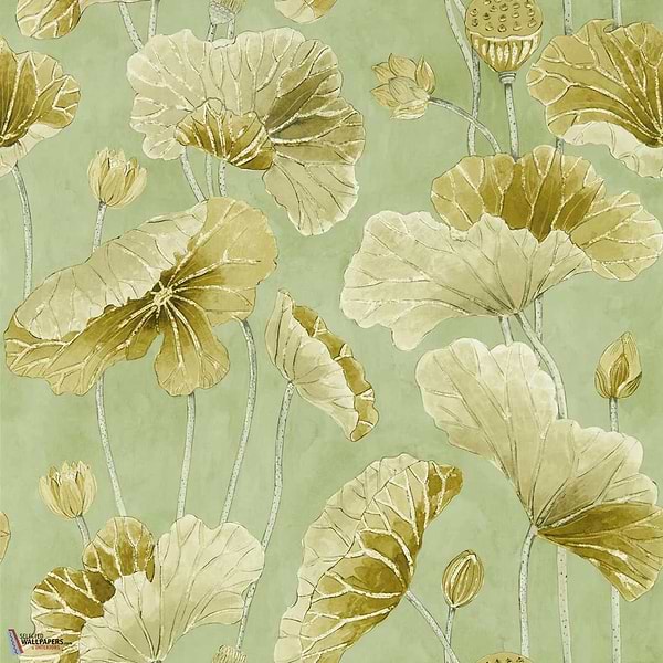 Lotus Leaf-Behang-Tapete-Sanderson-Oriental Green-Rol-217126-Selected Wallpapers
