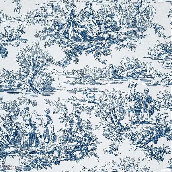 Lovers' Toile-behang-Tapete-Little Greene-Mazarine-Rol-0263LOMAZAR-Selected Wallpapers
